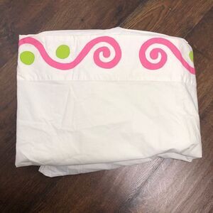 Designers‎ Guild Green Wave Pink Dot Flat Sheet